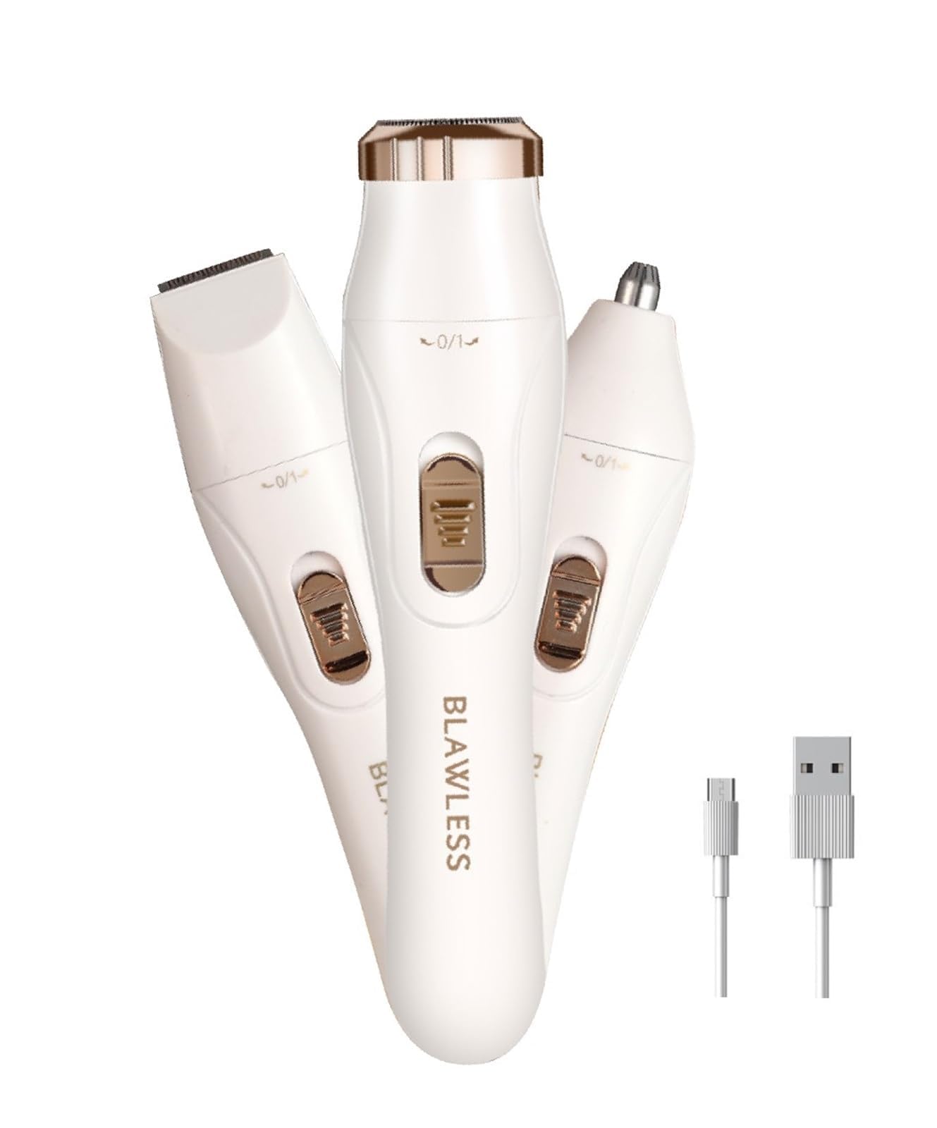 Blawless Womens Facial Hair Remover Facial Hair Removal Women 3in1 Hair Removal Device Electric Face Shaver 3 Replacement Heads