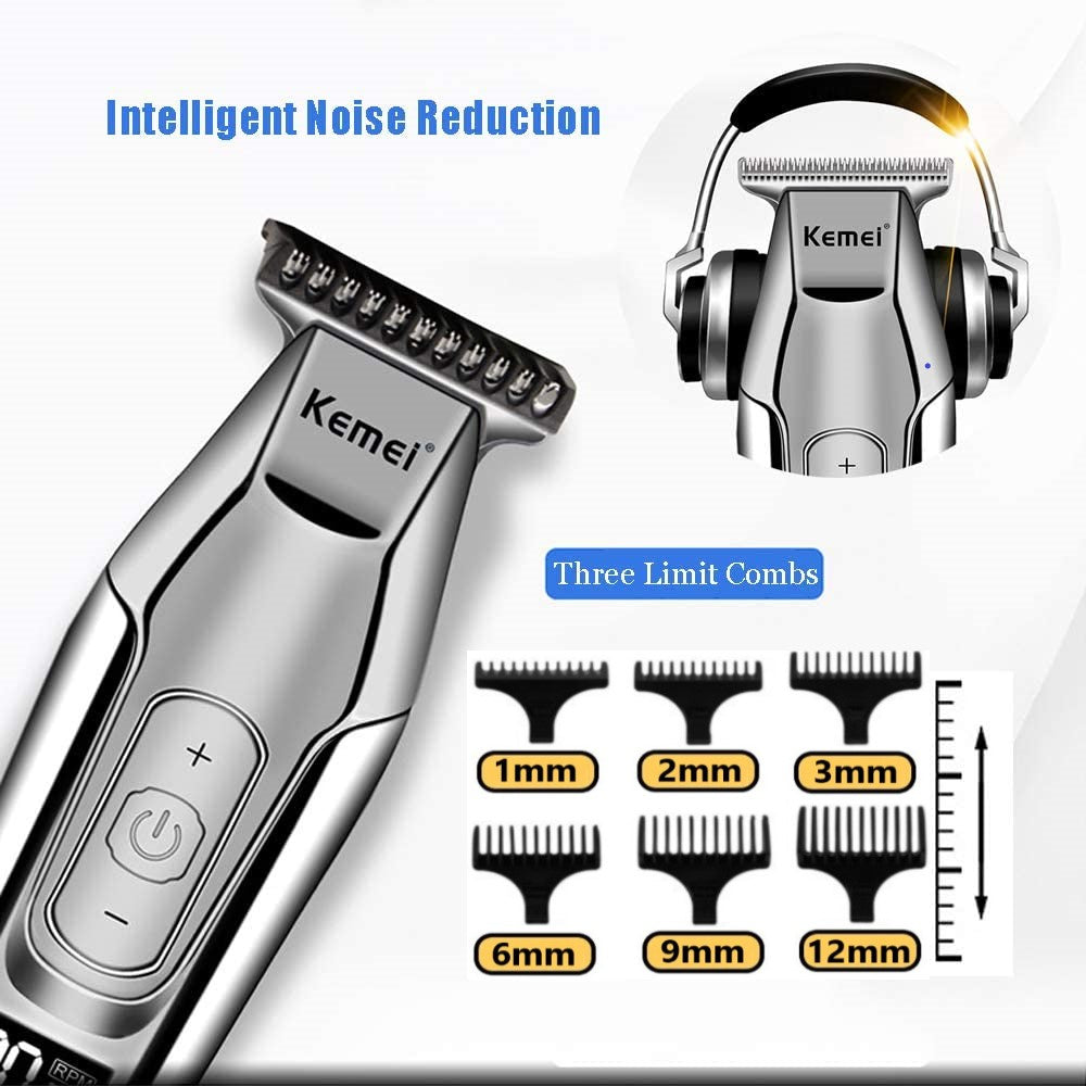 Kemei Professional Hair Clipper Beard Trimmer for Men Adjustable Speed LED Digital Carving Clippers Electric Razor KM-5027